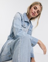 Thumbnail for your product : Brave Soul portland utility denim jacket with tie waist