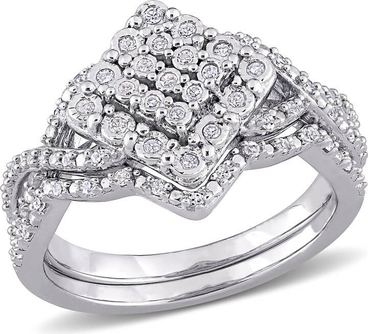 DELMAR Diamond Engagement Ring Set - 0.27ctw