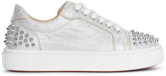 black and white louboutin trainers