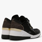 Thumbnail for your product : Michael Kors Livi Black Logo Coated Canvas Mesh Trainers