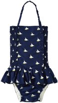 Thumbnail for your product : Rachel Riley Sailboat Ruched Swimsuit (Toddler/Kid) - Navy-6 Years