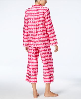 Kate Spade Printed Sateen Top & Cropped Pants Pajama Set