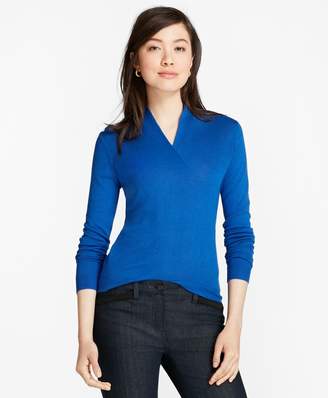 Brooks Brothers Silk-Cashmere Shawl-Collar Sweater