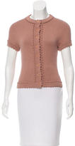 Thumbnail for your product : Alberta Ferretti Virgin Wool Short Sleeve Cardigan