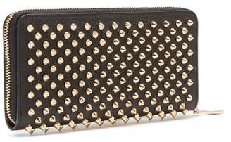 Christian Louboutin Panettone Spike-embellished Leather Wallet - Womens - Black