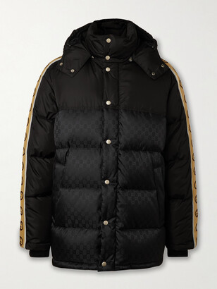 Gucci Bomber Down Jacket With Removable Sleeves And Gg Monogram in Black  for Men