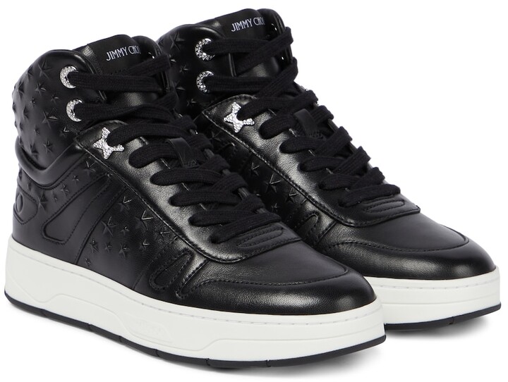 women's all black high top sneakers