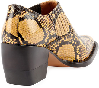Chloé Rylee Python-Embossed Ankle Bootie