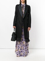 Thumbnail for your product : No.21 Double Breasted Coat With Feathered Hem