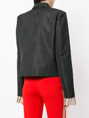 MSGM ruched trim double breasted blazer