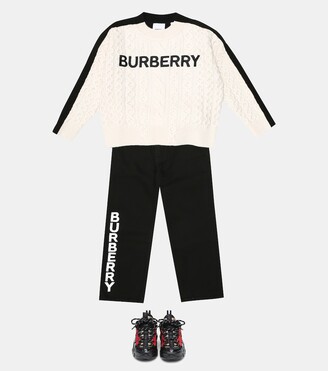 Burberry Children Logo embroidered wool-blend sweater