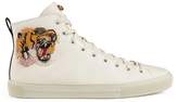 Leather high-top with tiger 