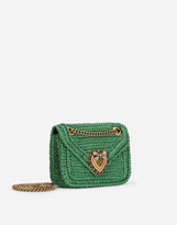 Thumbnail for your product : Dolce & Gabbana Medium crochet raffia Devotion bag