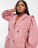 Thumbnail for your product : Saint Genies Plus courdroy puff sleeve blazer dress in rose