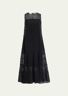 Akris Punto Semi-Transparent Dotted Midi Dress