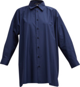 Thumbnail for your product : eskandar Wide A-Line Check Shirt with Collar (Long Plus)