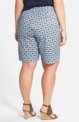Caslon 'Addison' Print Bermuda Shorts (Plus Size)