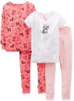 Thumbnail for your product : Carter's Toddler Girls' 4-Piece Fitted Cotton Pajamas