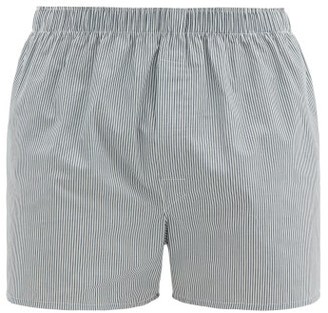 Sunspel Striped Cotton Boxer Shorts - Navy Multi