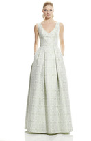 Thumbnail for your product : Theia 882790 Sleeveless V-Neck Twill Long Gown