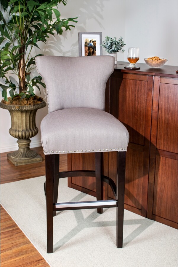 BellaSachi Collection Sole Designs Bella Collection Modern SACHI Fabric Upholstered Counter Bar