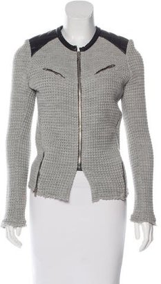 IRO Leather-Accented Knit Jacket w/ Tags