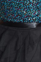 Thumbnail for your product : Hailey Logan Sequin Bodice Ruffled Asymmetric Dress (Juniors)