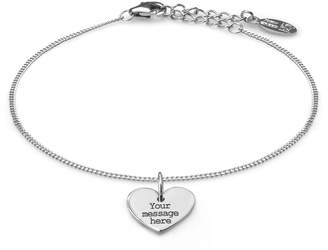 John Greed Personalised Engraved, Silver Heart Bracelet