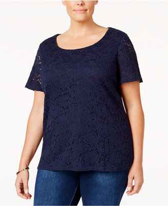 Charter Club Plus Size Lace Top, Only at Macy's