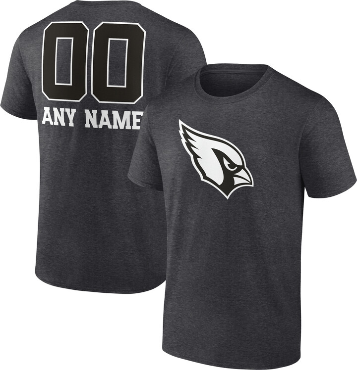 Fanatics MTO Label Men's Charcoal Arizona Cardinals Personalized Name & Number Monochrome T-Shirt