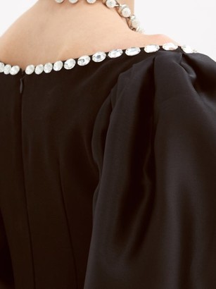 Rasario Crystal-embellished Crepe Mini Dress - Black