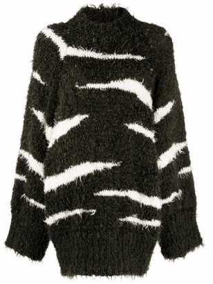 ATTICO Zebra-stripe jumper dress