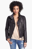 Thumbnail for your product : Mackage Quilted Sleeve Leather Moto Jacket
