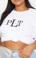 Thumbnail for your product : PrettyLittleThing Plus White Oversized Slogan T Shirt