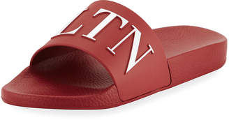 Valentino Garavani Men's Logo-Embossed Pool Slide Sandal