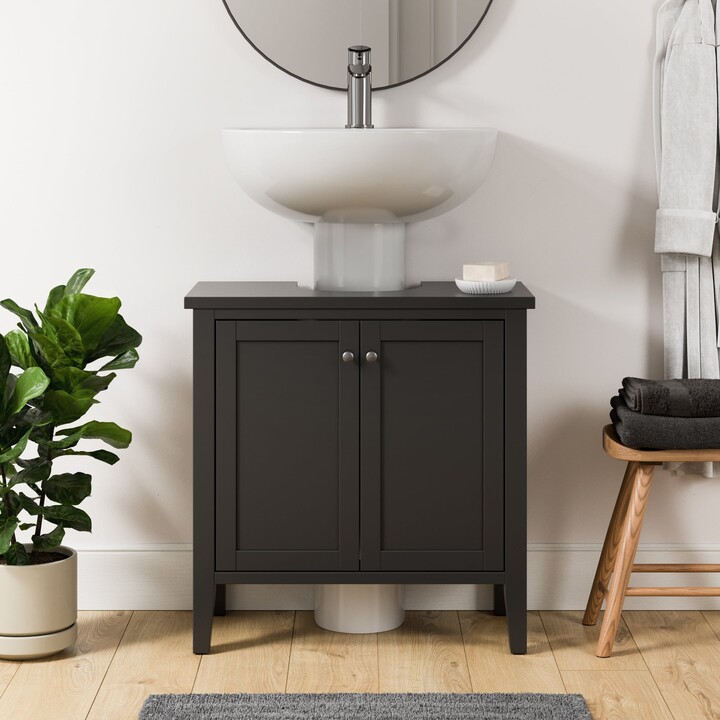 Dunelm Lynton Black Compact Bathroom Under Sink Unit Black - ShopStyle