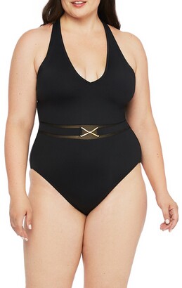 gold metallic swimsuit plus size
