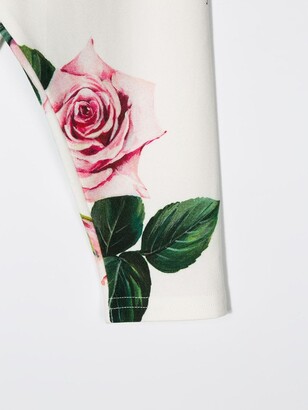 Dolce & Gabbana Children Rose Print Leggings