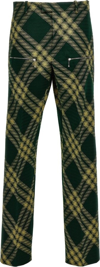 Burberry Check-Pattern Straight-Leg Tailored Trousers ShopStyle