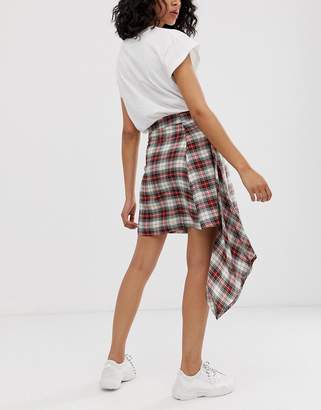 Cheap Monday wrap skirt in check-Multi