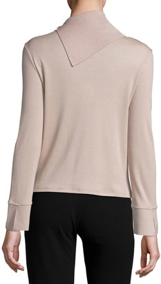Giorgio Armani Fold-Neck Slit-Sleeve Cashmere Sweater