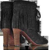 Thumbnail for your product : See by Chloe Black Suede Fringed High Heels Booties