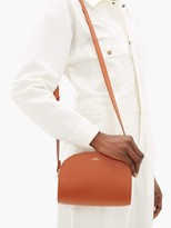 Thumbnail for your product : A.P.C. Half-moon Mini Saffiano-leather Cross-body Bag - Tan