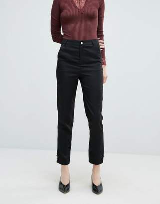 Fashion Union Tall High Waist PANTS With Pearl Buttons