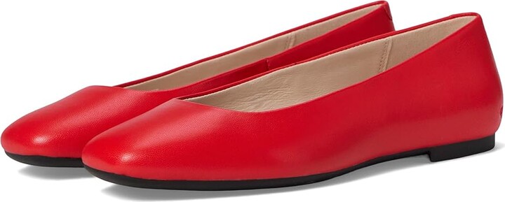 Ecco Margot Plain Ballerina Flat Women's Flat Shoes Scarlet : EU 39 (US Women's 8-8.5) M, Leather