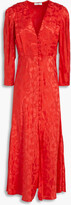 Thumbnail for your product : Sandro Azel silk-blend floral-jacquard midi dress