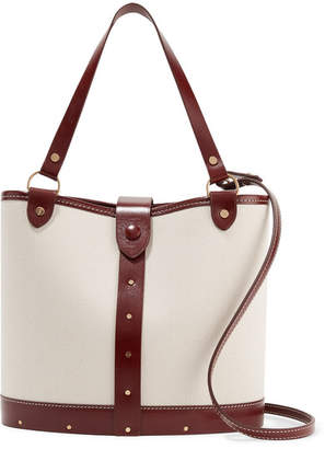 The Row Leather-trimmed Canvas Bucket Bag - Off-white
