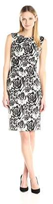 Adrianna Papell Women's Jacquard Fitted Dress