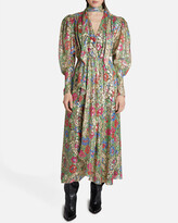 Thumbnail for your product : Isabel Marant Nalisma Metallic Floral-Print Midi Dress