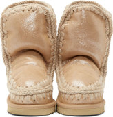 Thumbnail for your product : Mou Beige Glitter Shearling Eskimo Boots